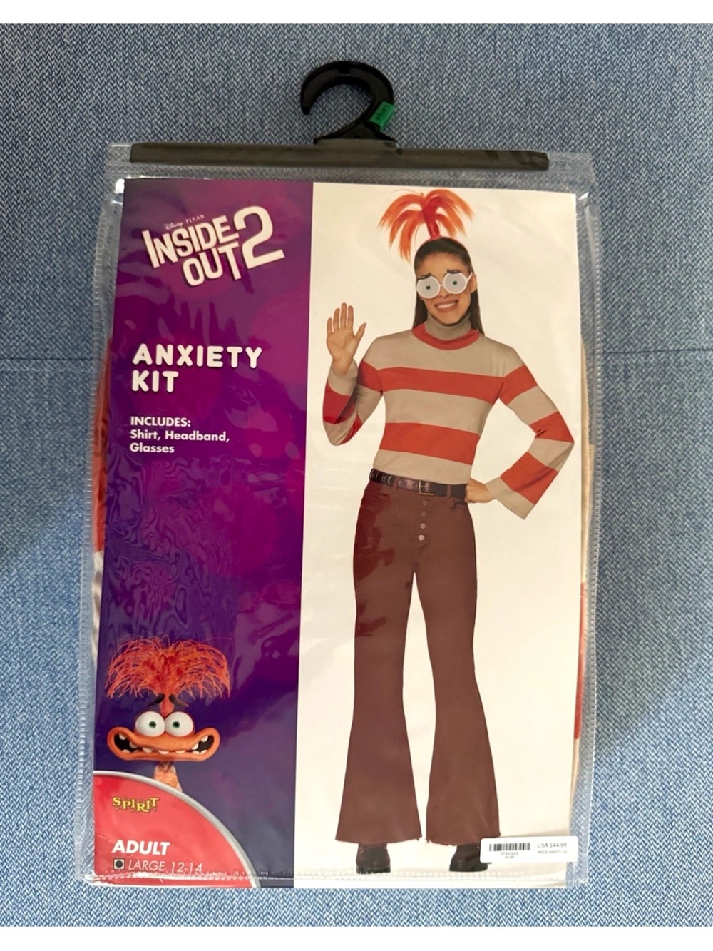Spirit Halloween Inside Out 2 Anxiety Headband Shirt & Glasses Costume